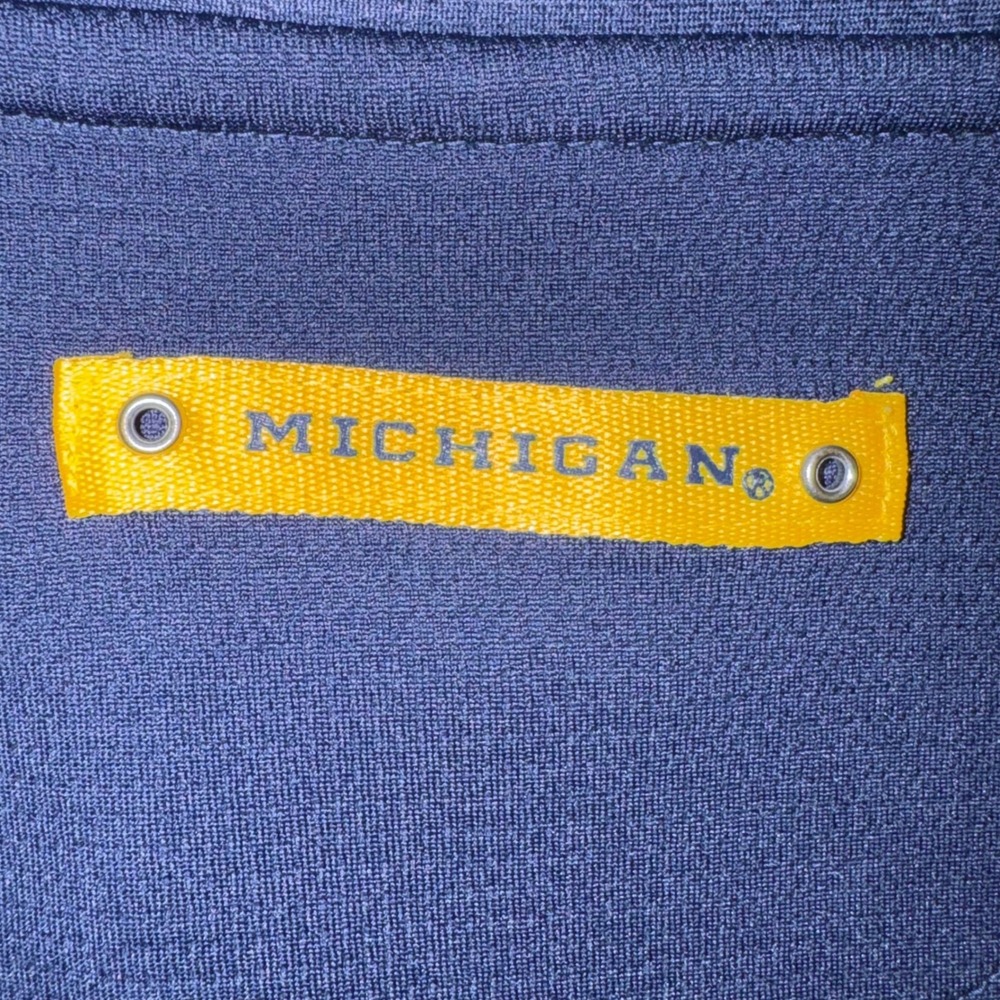Nike Michigan Wolverines Polo Shirt Mens Large Navy Blue Dri-FIT F5BLM 11847X - Picture 8 of 10
